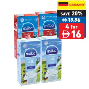 Milba Milk UHT Low/ Full Fat Original 1L