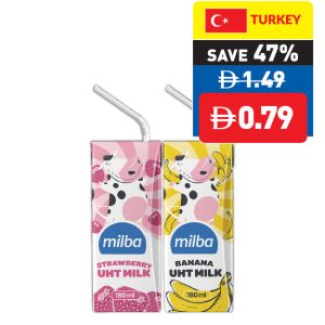 Milba Strawberry/ Banana Milk 180ml Milba Strawberry/ Banana Milk 180ml
