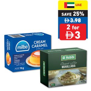 Milba Cream Caramel 70g/ Al Habibi Dessert Mix Muhallabia 85g