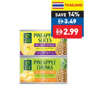 Freshly Pick Pineapple Chunks/ Slices in Light Syrup 227g Freshly Pick Pineapple Chunks/ Slices in Light Syrup 227g