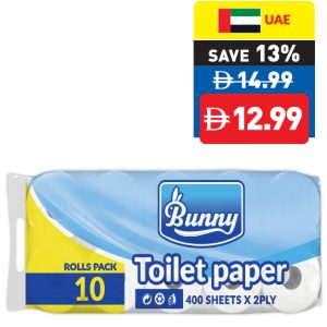 Bunny Toilet Rolls 400’s x 2 Ply 10 Rolls Bunny Toilet Rolls 400’s x 2 Ply 10 Rolls