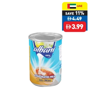 Albani Evaporated Milk Full Cream/ Light 410g Albani Evaporated Milk Full Cream/ Light 410g