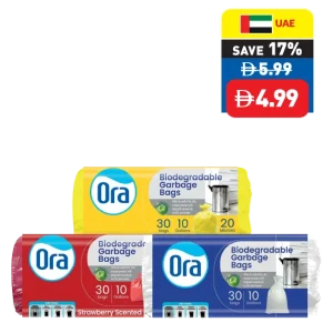 Ora Biodegradable Lemon/ Strawberry Scented Garbage Bags 30’s 10 Gal