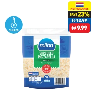 Milba Shredded Mozzarella Cheese 200g